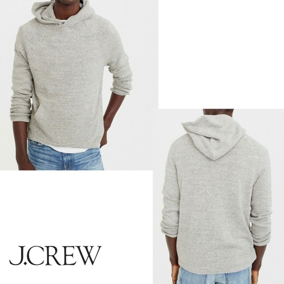 J.Crew Men’s Cotton-Wool Sweater Hoodie in Med Heather Gray Size Med - Picture 1 of 12